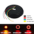 Miniatyrbillede 5 af 5: 2 stk. 16 LED Dobbelt-farvede Baglygter Runde Baglygter Til Lastbiler Bremsestop