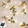 Miniatyrbild 1 av 5: Julröda Fruktblad Fairy String Lights 4.5m 50led Sol