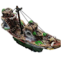 Miniatyrbilde 2 av 4: Akvariumdekorasjoner, 21 cm lang piratskip i kunstig polyresin