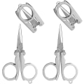 Miniatyrbillede 1 af 5: Foldbare Saks i Rustfrit Stål, 4 Tommer/10 cm Mini Små Papirsaks Bærbare Foldbare Rejsesaks Metallsaks Til Papirhåndværk, Syning 4 stk