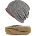Miniatyrbilde 3 av 5: Hatt for menn og kvinner i bomull, avslappet beanie, myk og lett løpehatt, kort hatt for voksne, kjemisk hatt, avslappet hatt Red*yellow