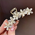 Miniatyrbillede 5 af 5: Kvinders Perle Hårklip Barrettes Krystal Rhinestone Hårklemmer Hårspænde Hårtilbehør Klips