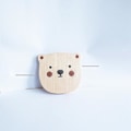 Miniatyrbillede 4 af 5: Valnød Coasters Kopholder Tegneseriebjørn Indlagt Træmåtte, d