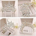 Miniatyrbilde 2 av 4: Bryllupskrystalltiara Bryllups Rhinestone Krone Prinsesse Brud