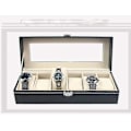 Miniatyrbillede 4 af 4: Urboks Sort Læder Mode Urboks Display Case Ur Opbevaring Organizer Box Box Armbånd