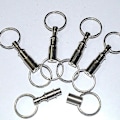 Miniatyrbillede 4 af 5: Aftagelige Pull Apart Hurtigudløsnings Nøgleringe To Split Ringe (sølv) (3 stk)