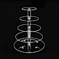 Miniatyrbillede 2 af 5: Akryl Kage Stativ 5-lags Display Tower Træ Til Stablet Serveringsbakke Til Fest Bryllup Kage Dessert Klar Rund