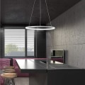 Miniatyrbilde 3 av 5: 1-lys LED-pendellampe 40 cm aluminium akryl sirkel gull