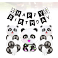 Miniatyrbillede 4 af 4: 24 stk. Børnefødselsdag Panda Party Tilbehør Banner Balloner