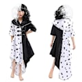 Pikkukuva 1 / 5: Cruellan Asun Kello + Hanskat Sarja Tytöille Masquerade Fancy Up Asut L