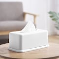 Miniatyrbillede 3 af 5: Toiletpapirboksholder - Papirboksdækning - Bilpapirboks - Moderne Minimalistisk Design (1 stk., Hvid)