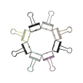 Miniatyrbillede 4 af 4: 10 stk. Metal Wire Binder Clips Papir Binder Clips Klemmer Hul Dovetail Clip Multicolor Lang Hale Binder Clips Til Kontor Hjem Køkken
