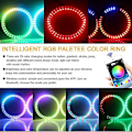 Miniatyrbilde 4 av 5: Niscarda Angel Eyes Multi-fargede RGB LED Halo-ringer Lys Dynamisk Sekvensiell Flytende Blinklys Kjøringslampe For Frontlys 80mm