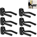 Miniatyrbillede 4 af 4: Guitarvægmonteret Hanger, Guitar Hanger Væghængt Beslag Holder Stativ Sort Display Med Skruer Passer Til Alle (2 stk, sort)