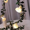 Miniatyrbilde 4 av 5: 6m Kunstige Planter LED Lyslenke Grønne Blad Efeu Vine Bryllup
