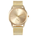 Miniatyrbilde 1 av 4: Kvinners utsøkte kreative plastnett kvartsklokke Gold-faced gold shell gold strap