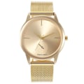 Pikkukuva 1 / 4: Naisten Upea Luova Muoviverkko Kvartsikello Gold-faced gold shell gold strap