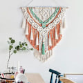 Pikkukuva 4 / 5: 60x75cm Käsin Kudottu Värillinen Makramee-Seinätekstiili Bohemian Sisustus