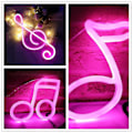 Miniatyrbillede 4 af 5: LED Neonlys Pink Note Lampe USB Batteriboks Dobbelt Brug