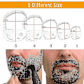 Miniatyrbillede 5 af 5: Skægformer Goatee Overskæg Plejeværktøj Ansigtshår Styling Skabelon Til Mænd 5 Stk/sæt, Salon Overskæg Skæg Styling black