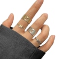 Miniatyrbillede 3 af 4: 2 stk. Butterfly Ringe Butterfly Par Matching Venskab Søde Trendy Fine Ringe Sæt-colorgold