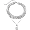 Pikkukuva 1 / 4: Rhinestone Curb Cuban Link -ketjun choker naiselle ja miehelle - Cool Hip Hop Miami Cuban timanttileikattu ketju