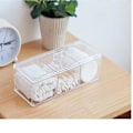 Miniatyrbillede 1 af 5: Transparent Kosmetik Opbevaringsboks Bomuldspind Pude Organizer