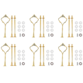 Miniatyrbillede 1 af 5: 6 Sæt Bakke Hardware Til Kage Stativ 3-lags Kage Stativ Montering Hardware Holder Til Bryllup Og Fest Serveringsbakke (guld)