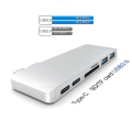 Miniatyrbilde 1 av 5: USB Type-C Hub 6-i-1 Dobbel Type-C Grensesnitt Konverter