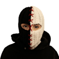 Miniatyrbild 1 av 5: Balaclava-hatt för höst och vinter, stickad hatt, unik vinterhatt, fotorekvisita Black white