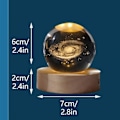 Miniatyrbilde 2 av 5: Glødende Planetarisk Galaxy Krystallkule Nattelykter USB Sengelampe