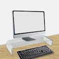 Miniatyrbillede 2 af 3: Keyboard Pc Kat Tastatur Klar Akryl Skærmbakke Desktop Klar Pc Holder Desktop Printer Stativ