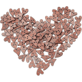 Miniatyrbilde 1 av 5: 100 stk Trehjerte-knapper Hjerte-malingknapper 2 hull Sy Scrapbooking-knapper For DIY Sy Håndverk Laging For Valentinsdag, Morsdag-y