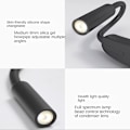 Miniatyrbillede 4 af 5: Led Bogelampe, Halslæselampe, Sengelæselampe, 2 Lysstyrke Niveau Gave