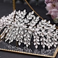 Miniatyrbilde 5 av 5: Sølv Bryllups Hårkam Bryllups Hodebånd Rhinestone Hårtilbehør For Bruder Og Brudepiker