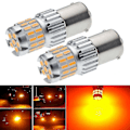 Miniatyrbillede 2 af 4: 2x1156 Amber 7506 P21w LED Pærer Gule Forreste/Bageste Blinklys