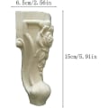Miniatyrbillede 2 af 5: 4 stk. Træudskårne Møbelben, 6 tommer/15 cm Massive Træmøbelben, Bordmøbelben