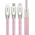 Miniatyrbilde 4 av 5: Hoco U9 3-i-1 Jelly Strikket Ladeledning USB 3.0 TypeC MicroUSB