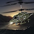 Pikkukuva 3 / 5: Sähköinen kaukosäädöllä ohjattava helikopteri, 3,5 kanavaa 2,4 GHz langaton kaukosäädin RC-drone-helikopteri, Mini RC-helikopteri LED-valolla, yhdellä painikkeella nousu/laskeutuminen Black