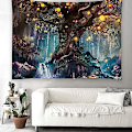 Miniatyrbild 4 av 5: Psykedelisk Trädväv, Liten Retro Andeträdväv För Vardagsrum Sovrum Dekoration 200x150cm