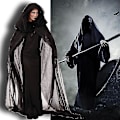 Pikkukuva 3 / 5: Grim Reaper -naisen läpinäkyvä huppuun kiinnitetty viitta -asu S