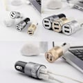 Miniatyrbillede 2 af 3: DC12-24V 2.1A 1.0A Dobbelt USB-Port Billader Adapter