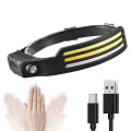 Miniatyrbillede 2 af 5: Sensor Pandelamper LED Hovedlampe Lommelygte USB Genopladelig Hovedlygte Med Indbygget Batteri A Packing