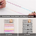 Miniatyrbilde 3 av 5: 24 stk Choker-halskjede Sett, Elastisk Jente-choker Sett, Fargerik Gave