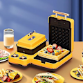 Miniatyrbillede 1 af 4: Elektrisk Morgenmadsmaskine Vaffel Donut Kage Sandwich Maker