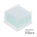 Miniatyrbillede 4 af 4: 100 stk. Transparente 20x20mm Kvadratiske Glasplader Dækglas