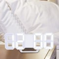 Miniatyrbilde 2 av 5: 3D LED Digital Veggklokke, Soverom Kontor Alarmklokke, Hjemmedekorasjon, Hvit Hus (hvit)