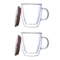 Miniatyrbilde 4 av 5: 12 Oz Dobbelveggede Glasskaffe Krus med Hulldeksel Isolerte