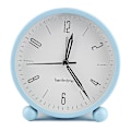 Miniatyrbild 1 av 5: Tyst väckarklocka, Tick-Free Analog Väckarklocka, Minimalistisk Rund Metall Ljus Väckarklocka Light Blue
