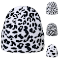 Miniatyrbilde 2 av 5: Sinknap Student Beanie Lue med Leopardmønster Varm Høst Vinter Tykk Elastisk Lue For Utendørs Leopard Print